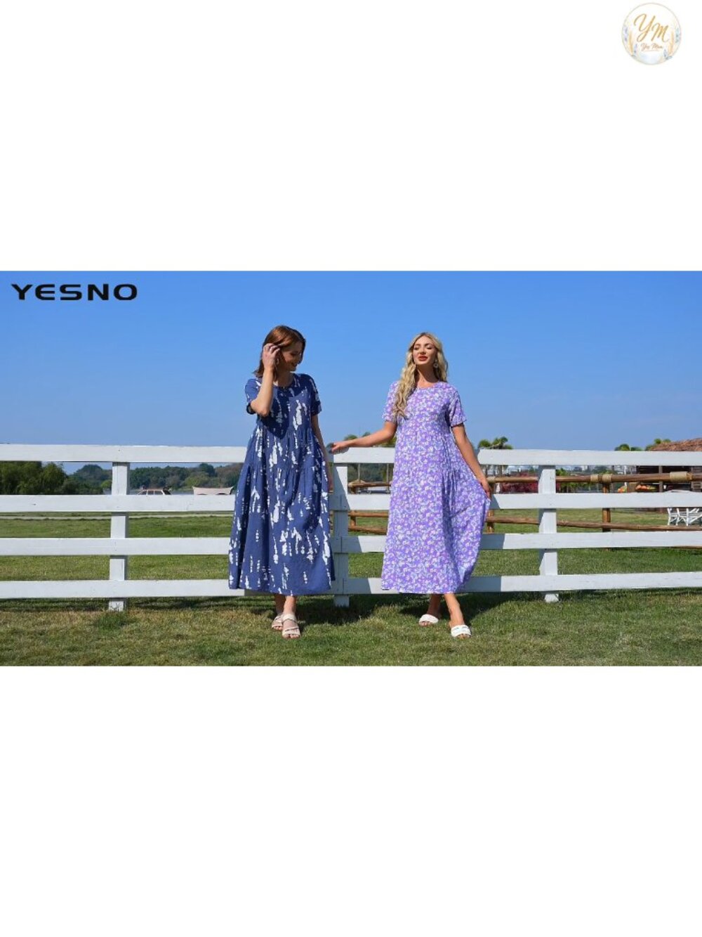 Womens Floral Maxi Dress Cotton Rayon Bohemian Swing Dress Pockets Casual - Picture 4 of 6